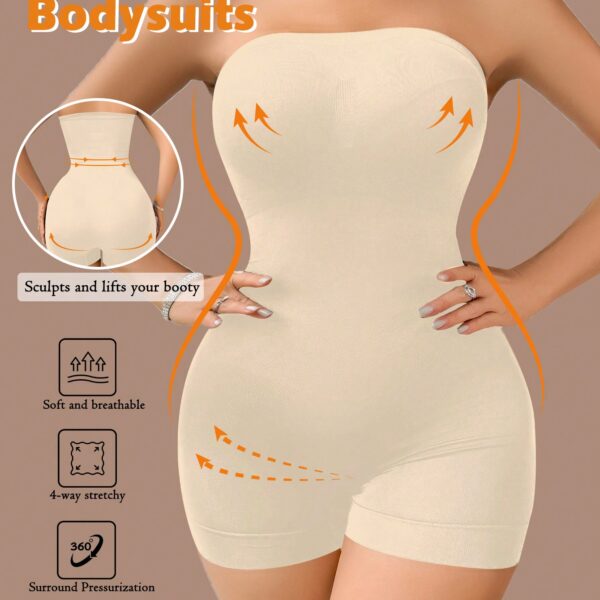 1 peça de maiô modelador feminino sem costura de controle de abdômen com elevação de quadril e envolvimento do peito