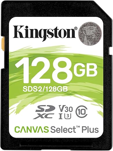 Cartao De Memoria Classe 10 Kingston Sds2/128gb Sdxc 128gb 100r/85w Uhs-i Canvas Select Plus