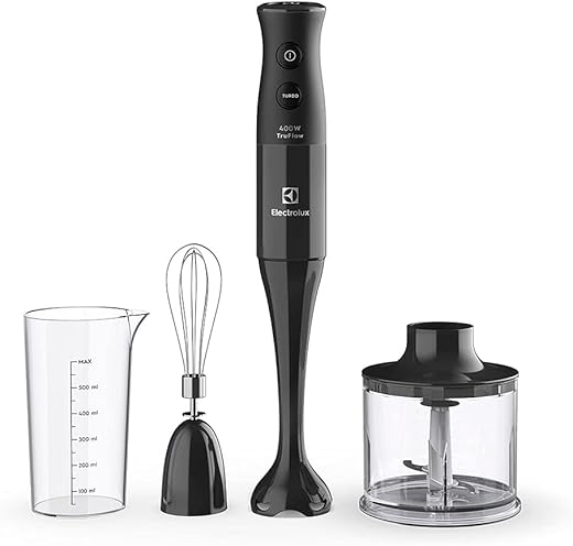 Mixer Misturador Multiuso Electrolux 3 em 1 400W 2 velocidades 3 acessórios mini processador capacidade resistente temperatura 600ml livre BPA EIB10 preto 127v