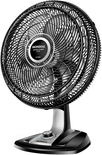 Ventilador 40cm Super Turbo 8 Pás, Mondial, Preto/Prata, 140W, 110V - VTX-40-8P