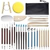 Kit de Ferramentas de Esculpir 30 Peças para Cerâmica, Argila, Escultura, Modelagem em Argila, com Ferramentas de Dupla Face, para Escultura e Criação de Peças Artísticas (preto)