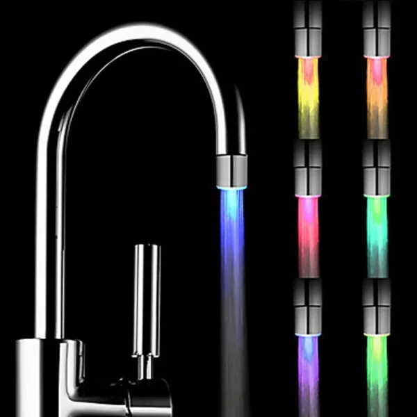Luminous Changing 7 Colors LED Faucet Color Light Changing Blinking Temperature Control Water Faucet For Kitchen Faucet Filter L