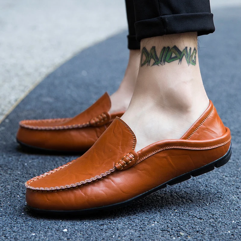 Men's Casual Shoes Fashion Loafers Moccasins Slip On Man Flats Comfortable Male Driving Leather Shoes Chaussure Homme Cuir - Imagem 6