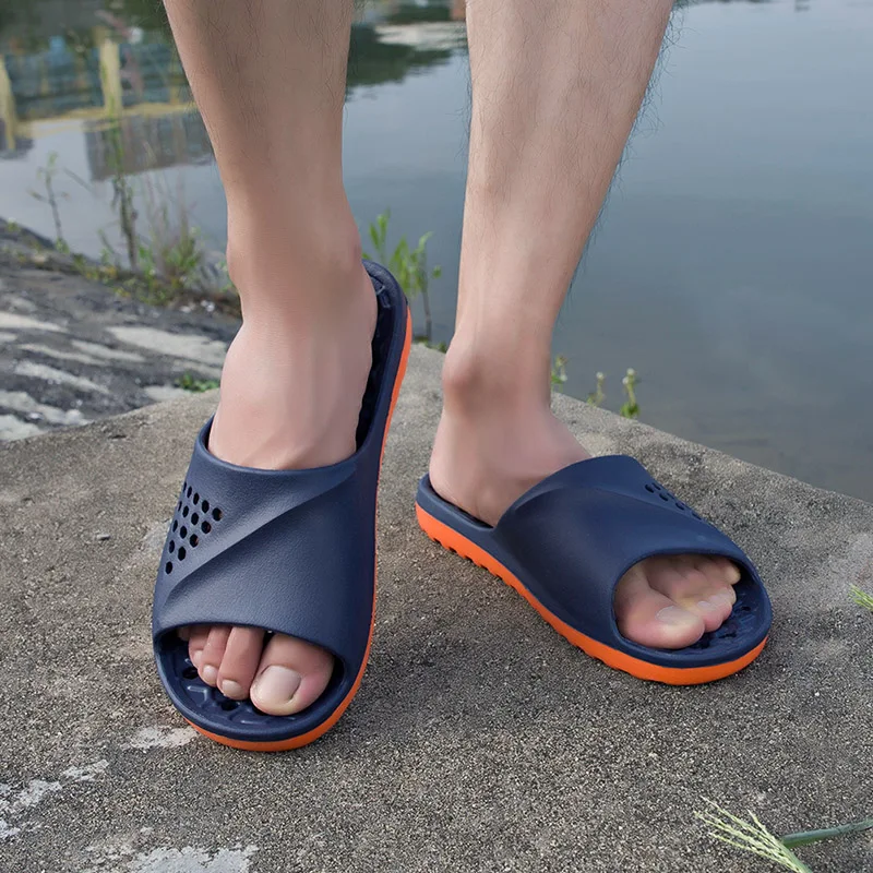 Men Slides Non-slip Summer Massage Flip Flops Indoor Slipper Man Sandals Beach Shoes Men - Imagem 2