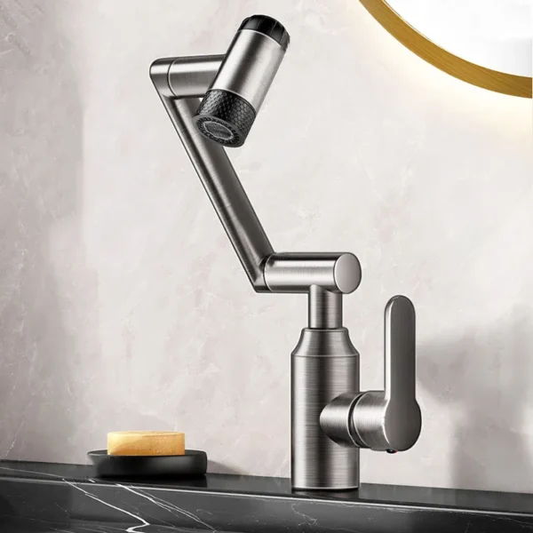 Bathroom Faucets Robotic Arm Universal Faucet 304 Stainless Steel Wash Basin Faucet Cold Hot Mixing Taps 4 Mode Discharge Water