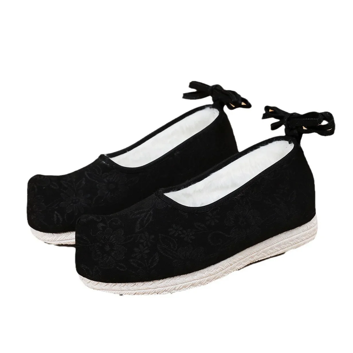 Men's Bow Shoes High Head Dance Photography Boots Hanfu Wedding Soldiers Casual Non-Leather Shoes Breathable Cotton Inner - Imagem 5