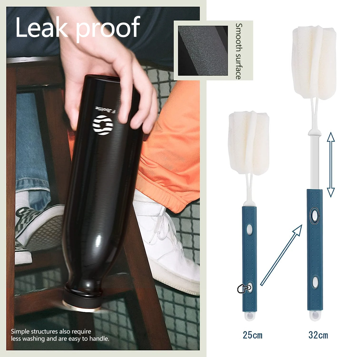 1 liter vacuum insulated insulated cup, insulated and cooled 1000ml stainless steel water bottle - Imagem 3