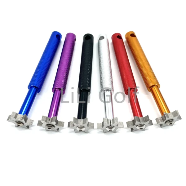 huecos Lob y Golf Club-afilador de ranuras de 6 cabezales herramienta de Re-ranurado y limpiador para todas las planchas, arena