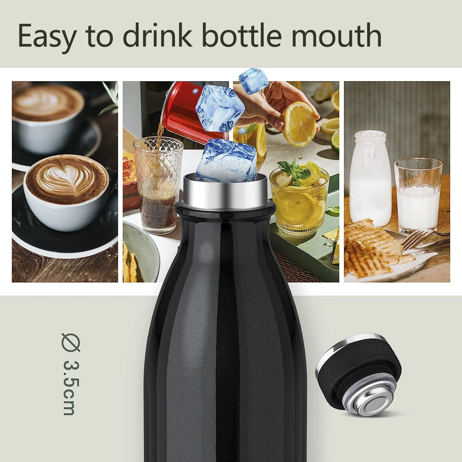 1 liter vacuum insulated insulated cup, insulated and cooled 1000ml stainless steel water bottle - Imagem 2