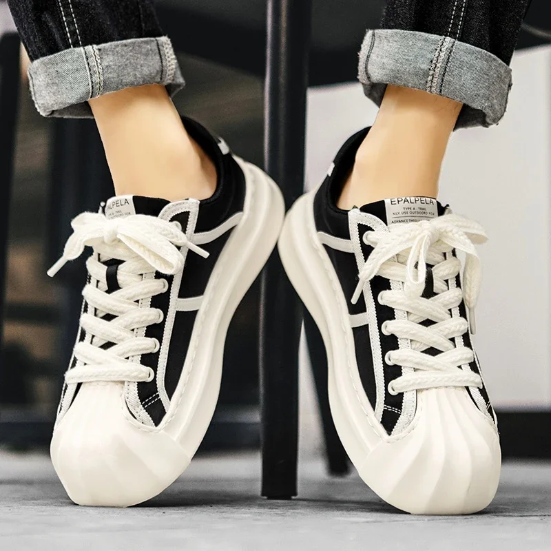 Casual Trendy Summer Shell Head Men's Shoes Breathable Niche Design Sensibility Sports White Trendy Shoes Rubber Outsole - Imagem 5