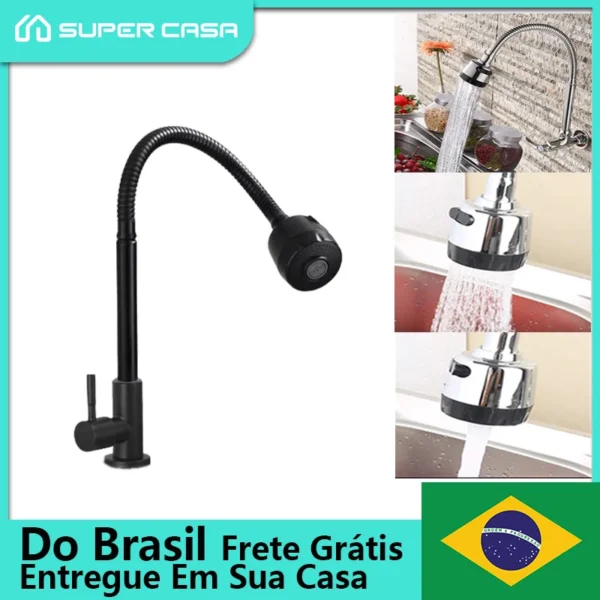 Torneira De Cozinha De Mesa Bancada Tubo Gourmet Luxo 1/4 de vota