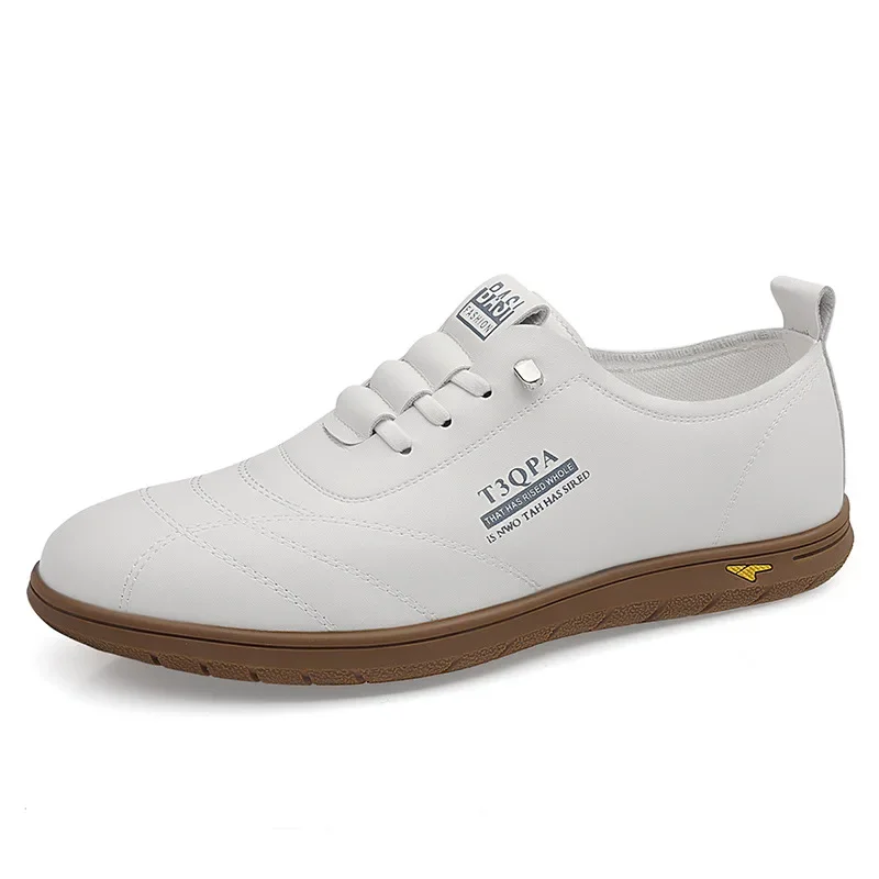 Trendy Soft-Soled Breathable Casual Leather Shoes For Men Spring Autumn 2024 New Arrival Versatile Sport Board Shoes Low Top - Imagem 5