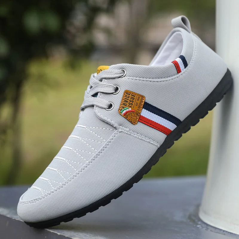 2025 Fashion Men's Canvas Shoes Mesh Breathable Vulcanized Shoes Comfortable Lace-up Sneakers Large Size 39-48 Official-website - Imagem 3