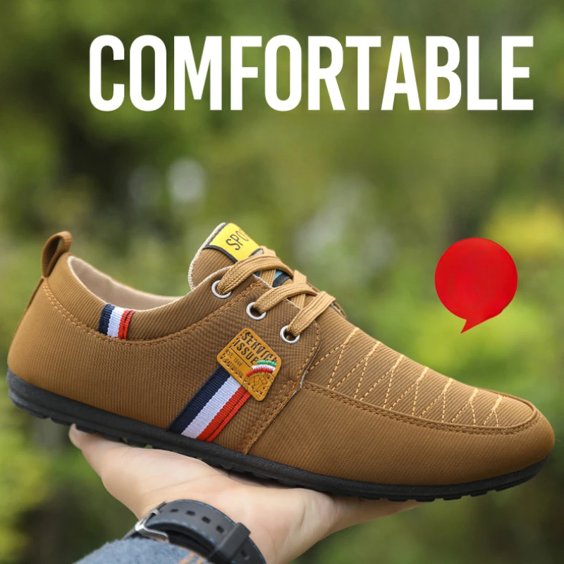 2025 Fashion Men's Canvas Shoes Mesh Breathable Vulcanized Shoes Comfortable Lace-up Sneakers Large Size 39-48 Official-website - Imagem 6