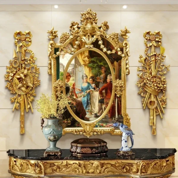 Entrance French atmosphere palace corridor hanging murals decorative paintings handmade three-dimensional art oil painting Hot s