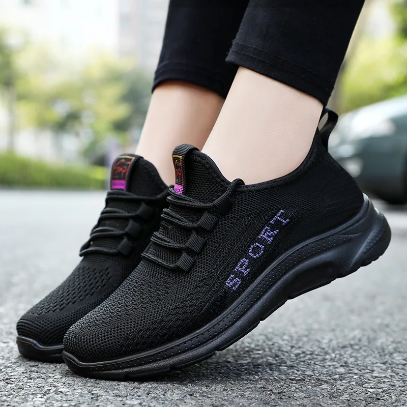 2025 Women Sports Shoe Lightweight Mesh Sneakers Woman Athletic Breathable Running Shoes Flying Weave Casual Sneakers Zapatillas - Imagem 2