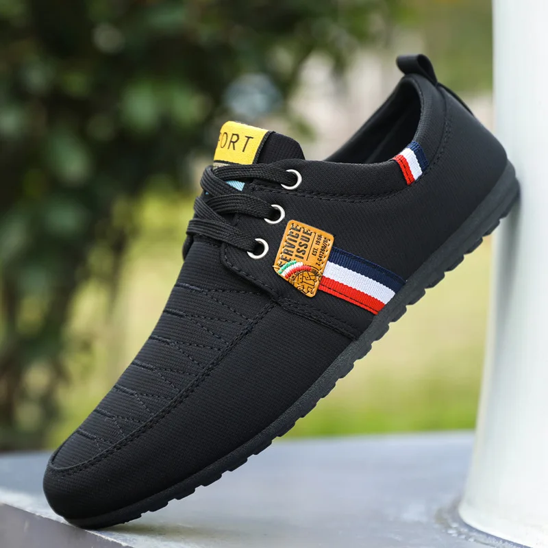 2025 Fashion Men's Canvas Shoes Mesh Breathable Vulcanized Shoes Comfortable Lace-up Sneakers Large Size 39-48 Official-website - Imagem 2