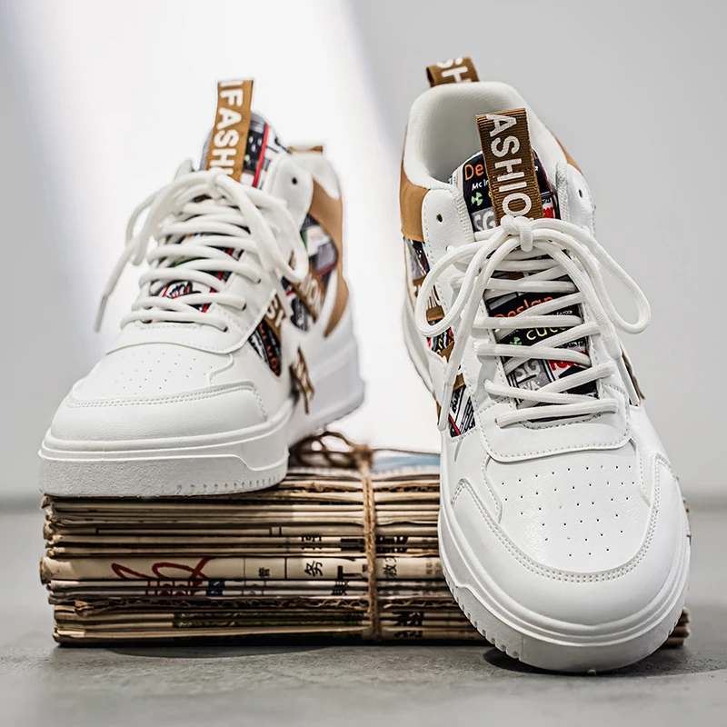 2025 New High-Top Sneakers for Men, Trendy Graffiti Color-Block Men's Shoes, Versatile Street Trend Casual Sports Shoes - Imagem 3