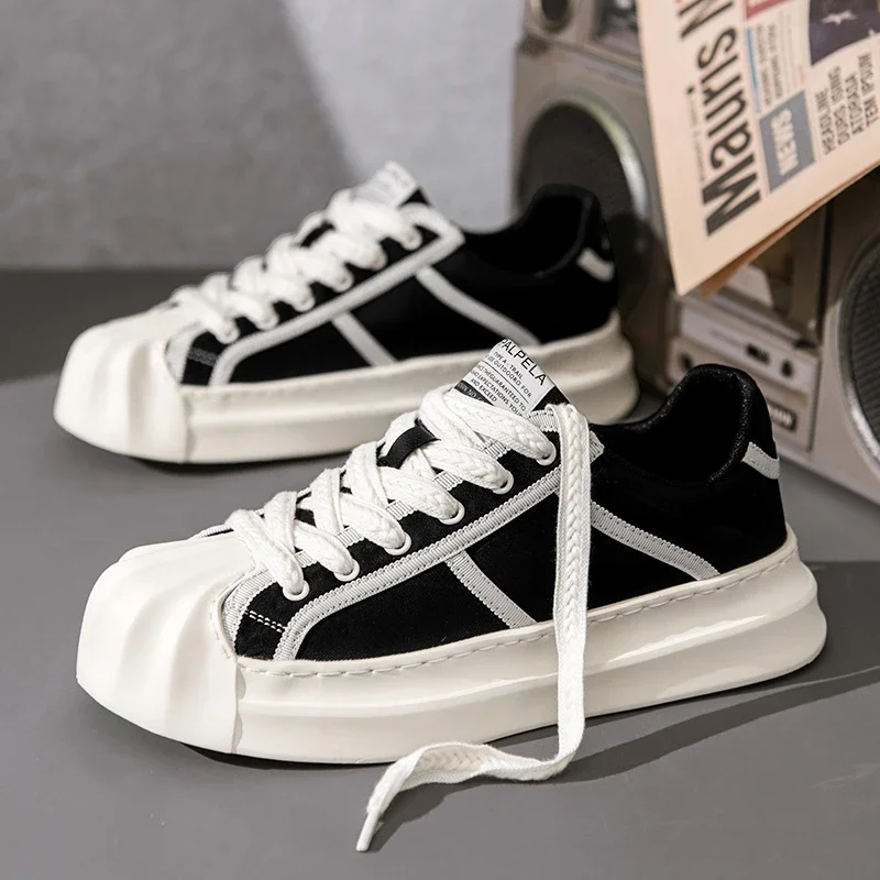 Casual Trendy Summer Shell Head Men's Shoes Breathable Niche Design Sensibility Sports White Trendy Shoes Rubber Outsole - Imagem 3