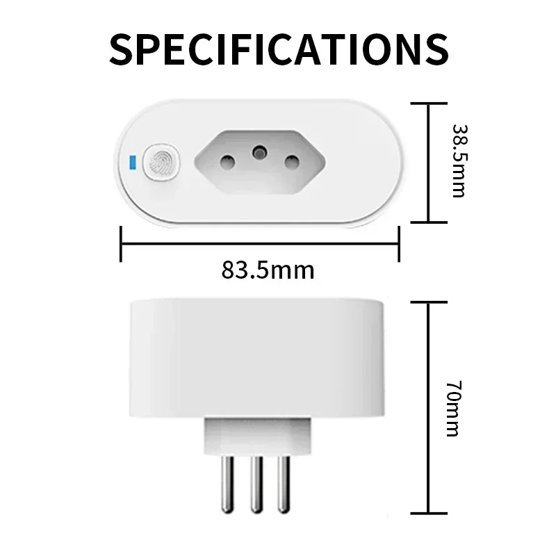 TNCE Smart Brazil Plug 16/20A Tuya WiFi/Zigbee Socket With Power Monitor Smart Life APP Remote control Voice for Google Home Ale - Imagem 6