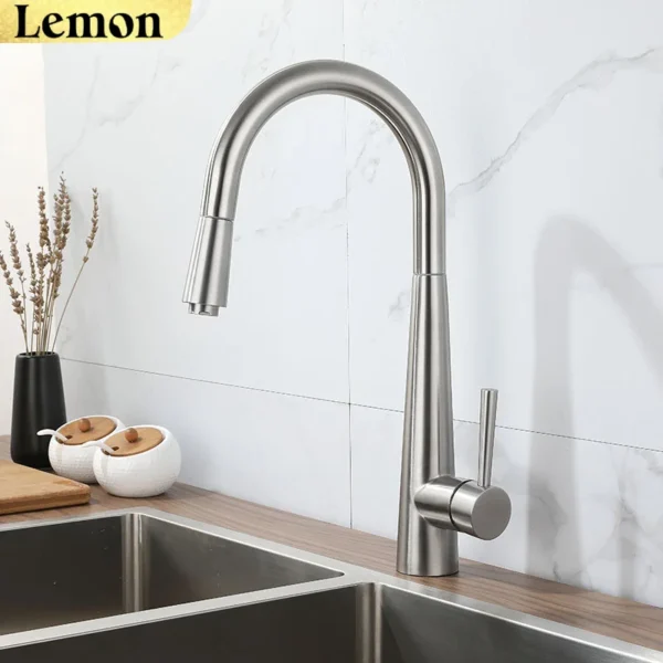 Kitchen Faucets 304 stainless steel Pull Out Kitchen Sink Water Tap Deck Mounted Mixer Stream Sprayer Head Hot Cold Taps