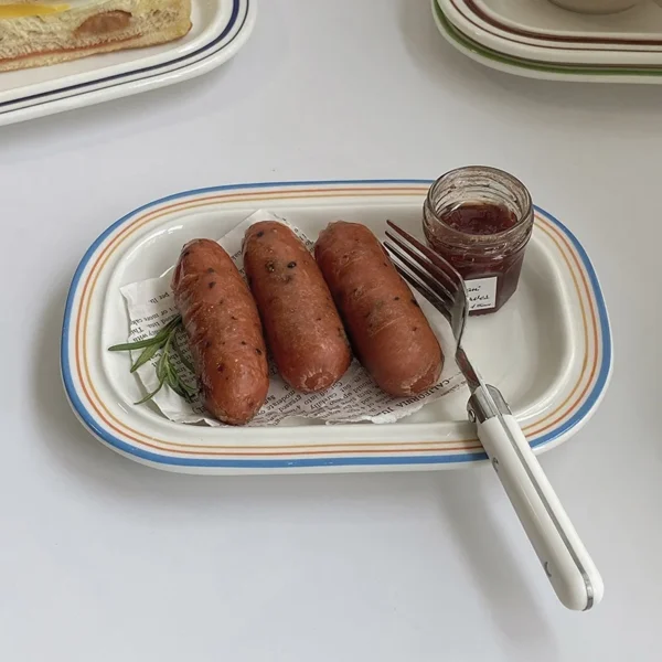 Korean Sle Cerc Plate Underglaze Dinnerware Sweet Course ternoon Tea Home Use Vegetable Plate Diwaer...