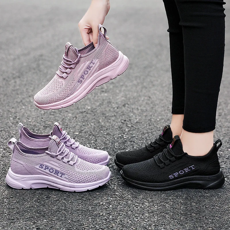 2025 Women Sports Shoe Lightweight Mesh Sneakers Woman Athletic Breathable Running Shoes Flying Weave Casual Sneakers Zapatillas - Imagem 3