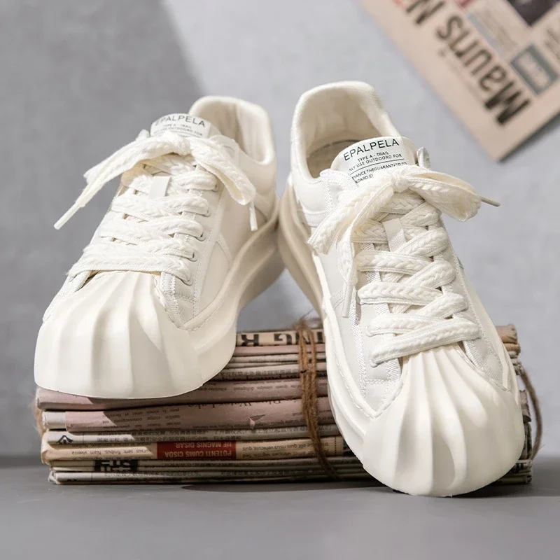 Casual Trendy Summer Shell Head Men's Shoes Breathable Niche Design Sensibility Sports White Trendy Shoes Rubber Outsole - Imagem 2