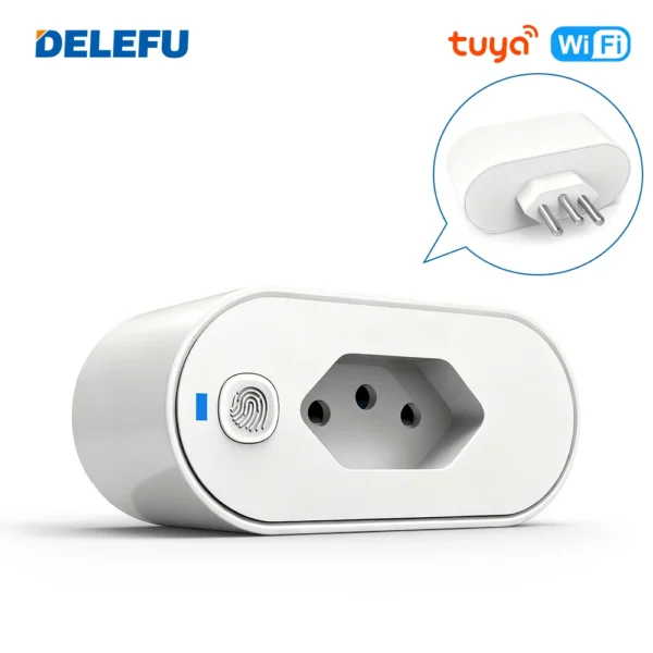 DELEFU Brasil soquete WiFi 16A com medidor de telefone celular APP tempo voz graffiti smart soquete