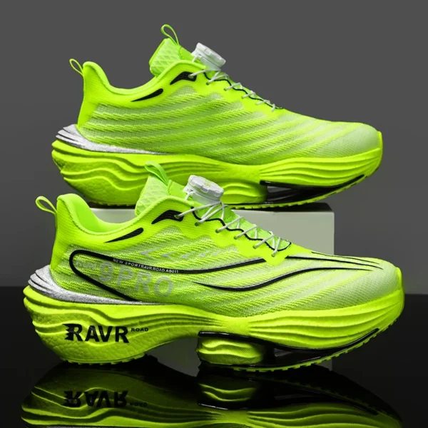 Men Sports Running Shoes Casual Marathon Carbon Plate Breathable Lightweight Women's Fluorescence Athletic Nonskid Sneakers