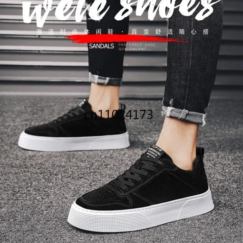 Men's Leather Casual Shoes Loafers 2025 Spring New Comfortable Skatebaord Shoes Flat Shoe Versatile Man Sneakers Tenis Masculino - Imagem 3
