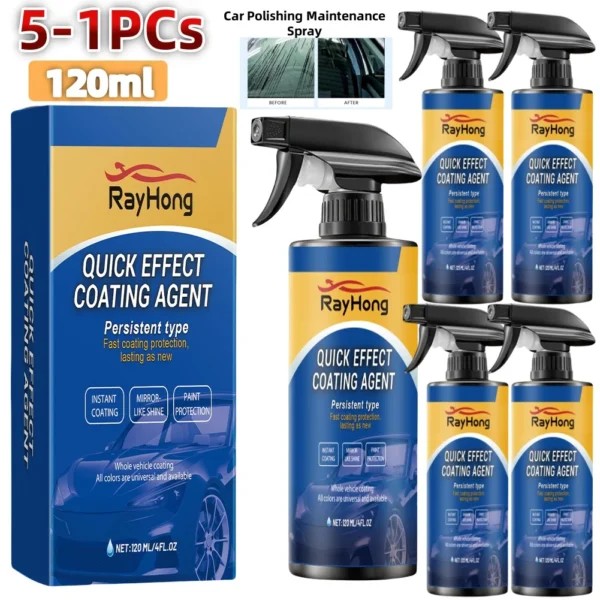 1-5pcs 120ml Car Coating Hydrophobic Protection Quick-Dry Car Polishing Maintenance Spray Water Repellent Spray Car Accessories