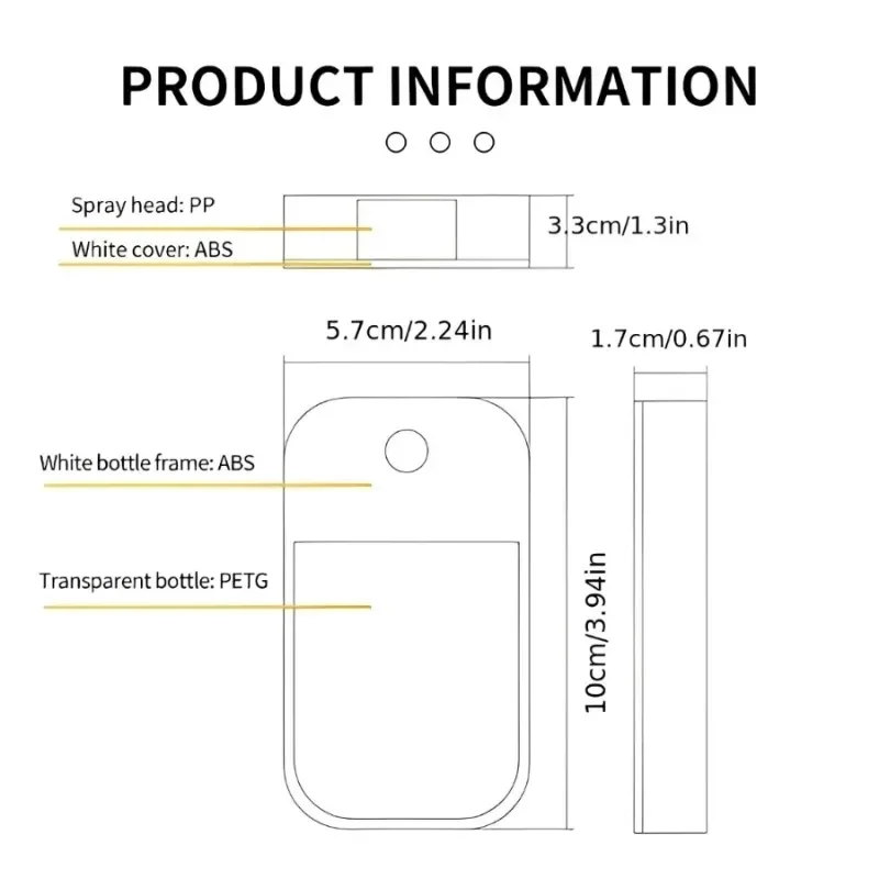 50ml Portable Spray Bottle Card-type High Pressure Fine Mist Alcohol Hand Disinfectant Travel Pocket Makeup Liquid Container - Imagem 6