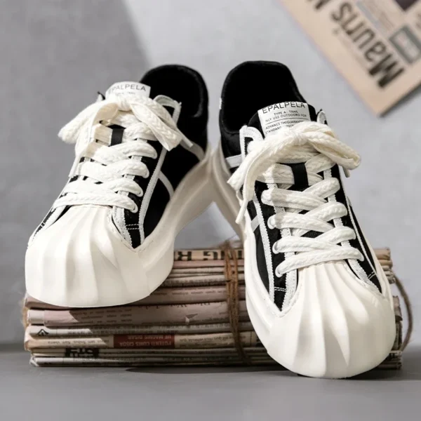 Casual Trendy Summer Shell Head Men's Shoes Breathable Niche Design Sensibility Sports White Trendy Shoes Rubber Outsole