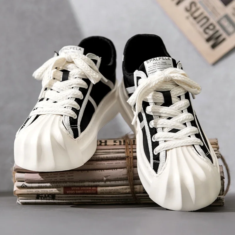 Casual Trendy Summer Shell Head Men's Shoes Breathable Niche Design Sensibility Sports White Trendy Shoes Rubber Outsole
