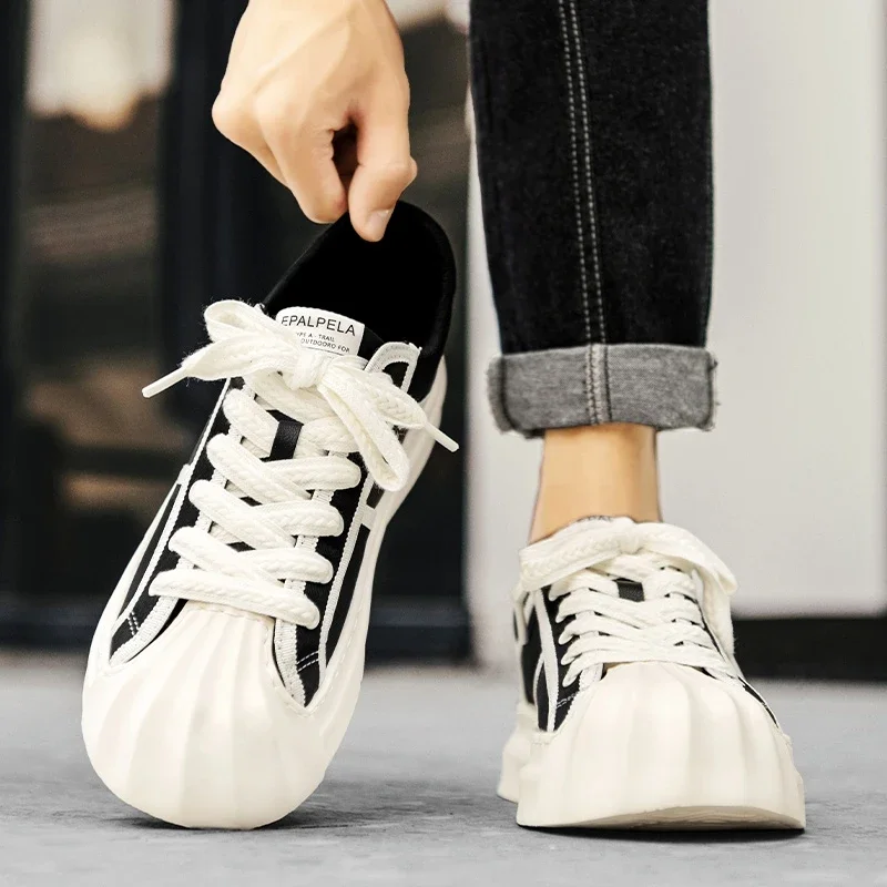 Casual Trendy Summer Shell Head Men's Shoes Breathable Niche Design Sensibility Sports White Trendy Shoes Rubber Outsole - Imagem 4